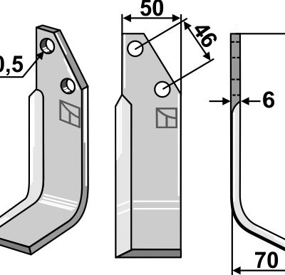 Blade 195x50mm, right