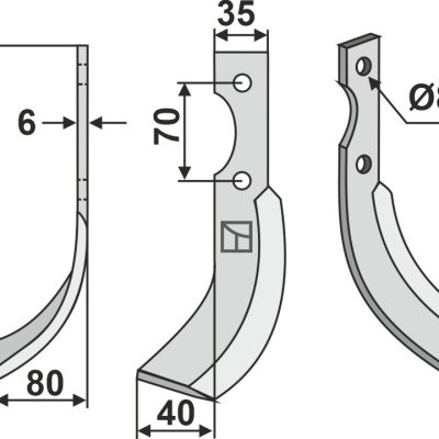 Blade 205x35mm, left
