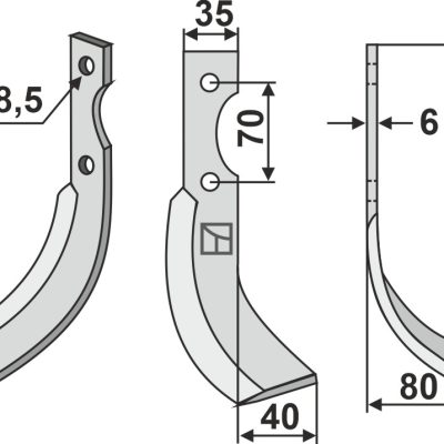 Blade 205x35mm, right