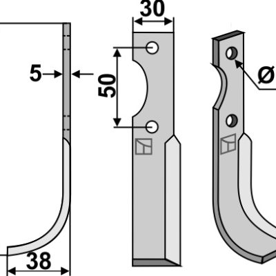 Blade 175x30mm, left
