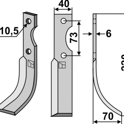Blade 220x40mm, right