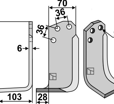 Blade 192x70mm, left