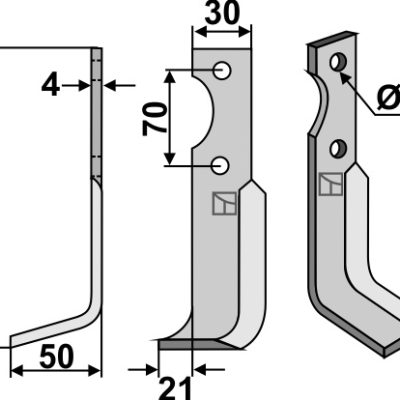 Blade 185x30mm, left