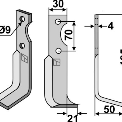 Blade 185x30mm, right