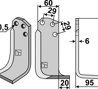 Blade 170x60mm, right