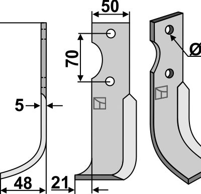 Blade 215x50mm, left