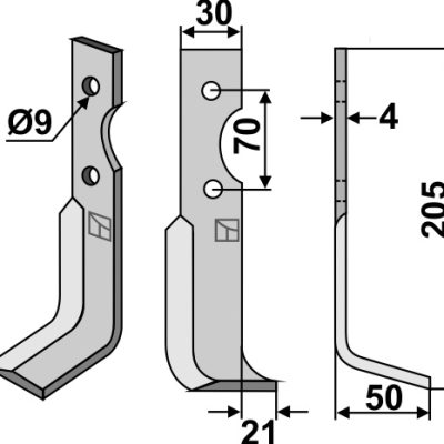 Blade 205x30mm, right