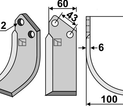 Blade 185x60mm, right