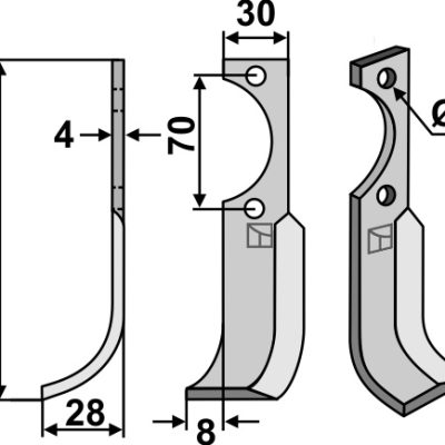 Blade 160x30mm, left