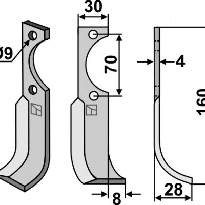 Blade 160x30mm, right model