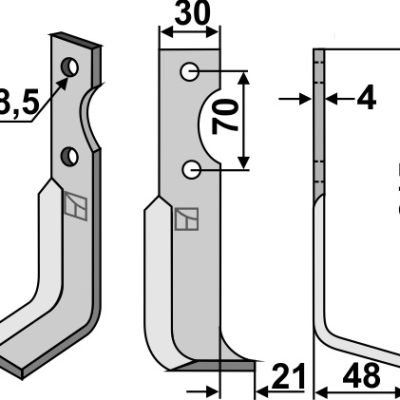 Blade 215x30mm, right