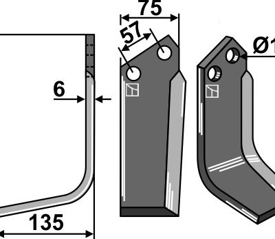 Blade 182x75mm, left