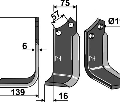 Blade 176x75mm, left