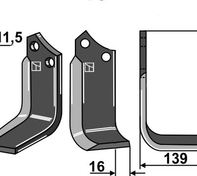 Blade 176x75mm, right