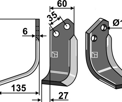 Blade 157x60mm, left