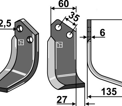 Blade 157x60mm, right