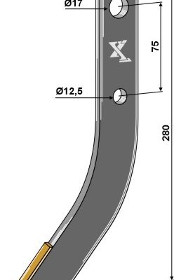 Row cutter hook - Hard metal