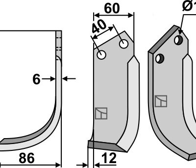 Blade 165x60mm, left