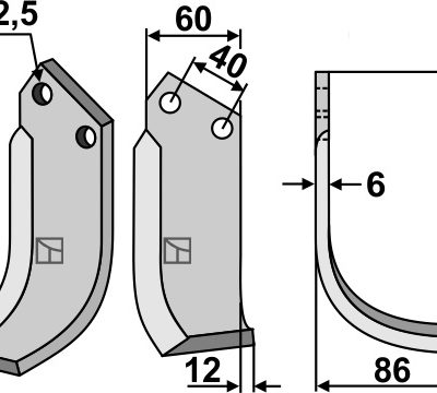 Blade 165x60mm, right