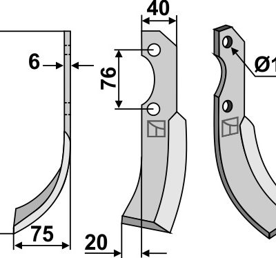 Blade 200x40mm, left
