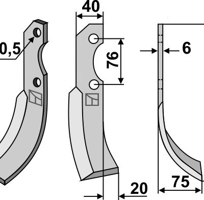 Blade 200x40mm, right