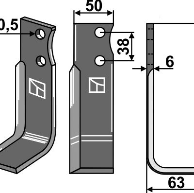 Blade 188x50mm, right