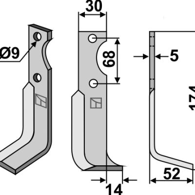 Blade 174x30mm, right