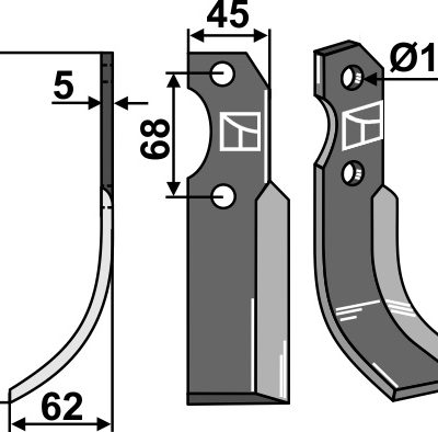 Blade 225x45mm, left