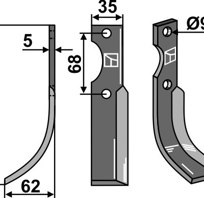 Blade 182x35mm, left
