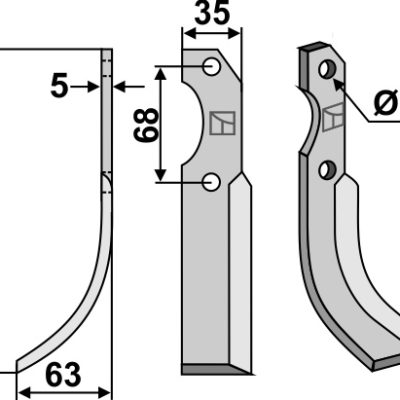 Blade 202x35mm, left