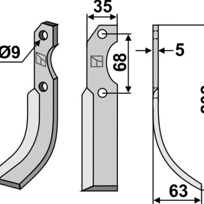 Blade 202x35mm, right