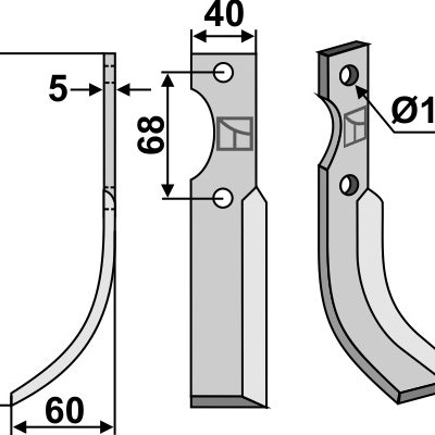 Blade 195x40mm, left