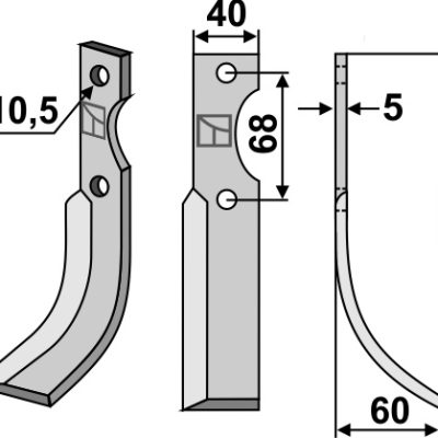 Blade 195x40mm, right