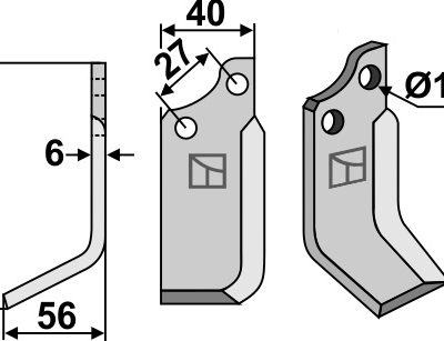 Blade 130x40mm, left