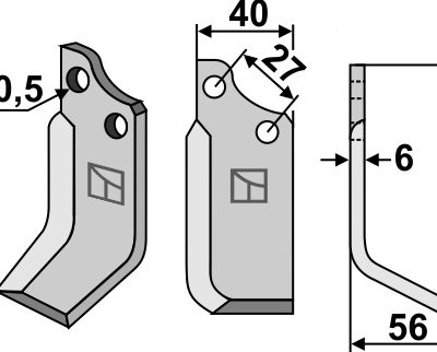 Blade 130x40mm, right