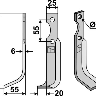 Blade 185x25mm, left