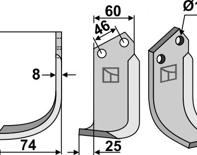 Blade 173x60mm, left
