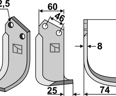Blade 173x60mm, right