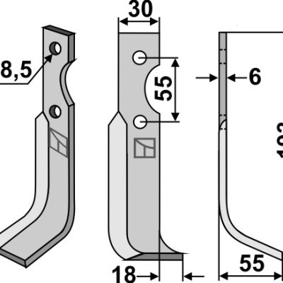 Blade 193x30mm, right