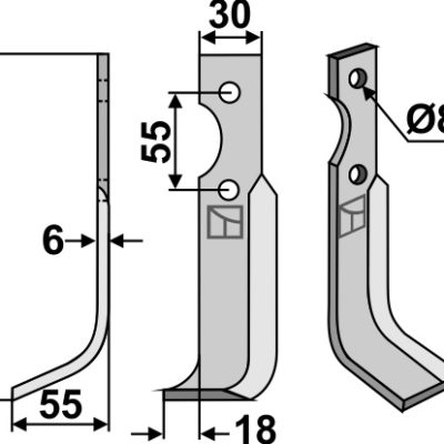 Blade 170x30mm, left