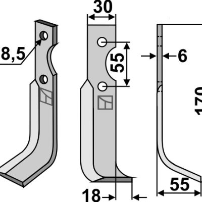 Blade 170x30mm, right