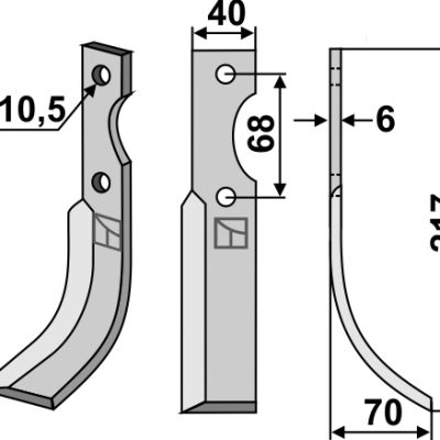 Blade 217x40mm, right