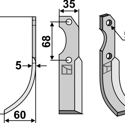 Blade 183x35mm, left