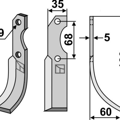 Blade 183x35mm, right