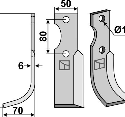Blade 235x50mm, left