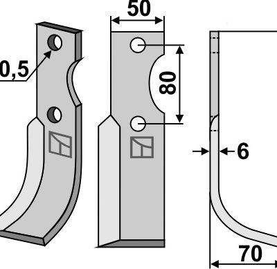 Blade 235x50mm, right