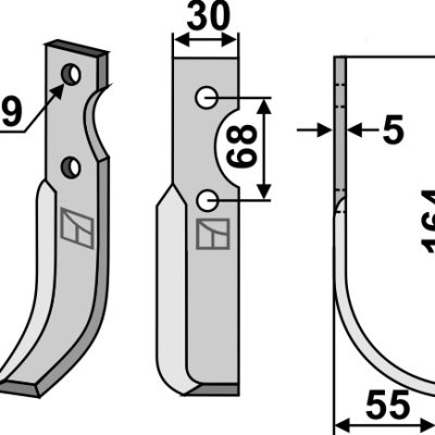Blade 164x30mm, right