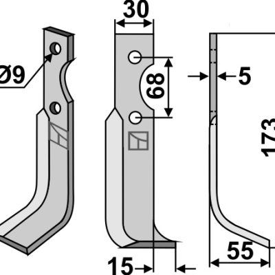 Blade 173x30mm, right