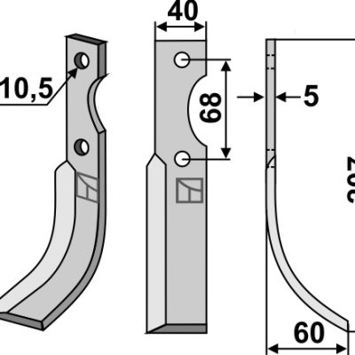 Blade 207x40mm, right