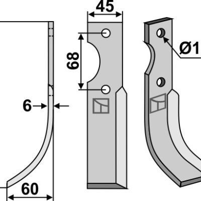 Blade 205x45mm, left